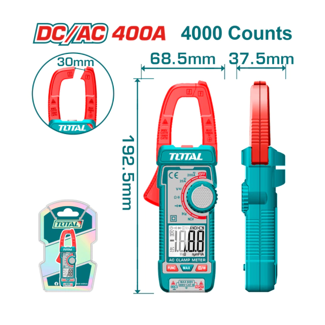 PINZA AMPEROMÉTRICA DIGITAL AC 400A